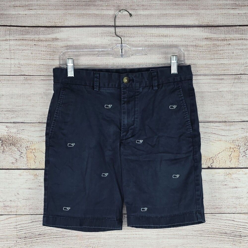 Vineyard Vines Men's 7 inch Embroidered Whale Breaker Chino Shorts Navy Size 30
